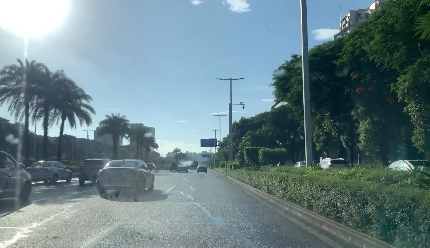 Driving back to work.